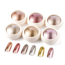 BISHENGYF 6 Box Rose Gold Chrome Nail Powder, Metallic Nail Art Pigment Powder Set, Shiny Nail Glitter Powder with Magic Mirror Effect for Nail Art Design Decoration.