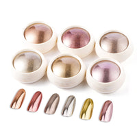 BISHENGYF 6 Box Rose Gold Chrome Nail Powder, Metallic Nail Art Pigment Powder Set, Shiny Nail Glitter Powder with Magic Mirror Effect for Nail Art Design Decoration.