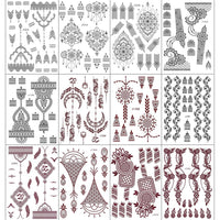 XMASIR 12 Sheets Temporary Tattoo Stickers, Indian Mandala Fake Tattoos Kit
