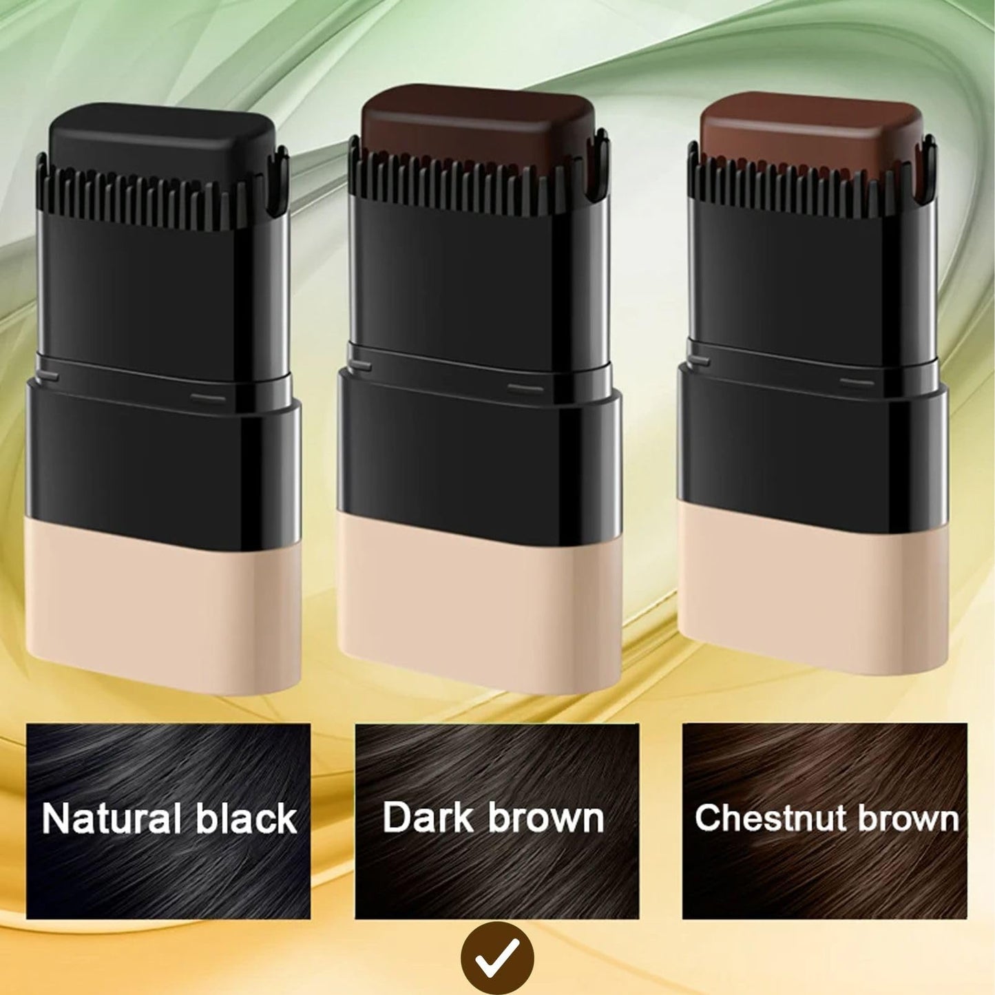 HERBENJOY Hair Colour Stick, Root Touch Up, Grey Hair Cover Up with Comb, Instant Waterproof & Sweat-Proof Hair Dye Stick, Safe and Convenient Comb Hair Dye for All Hair (Dark Brown)