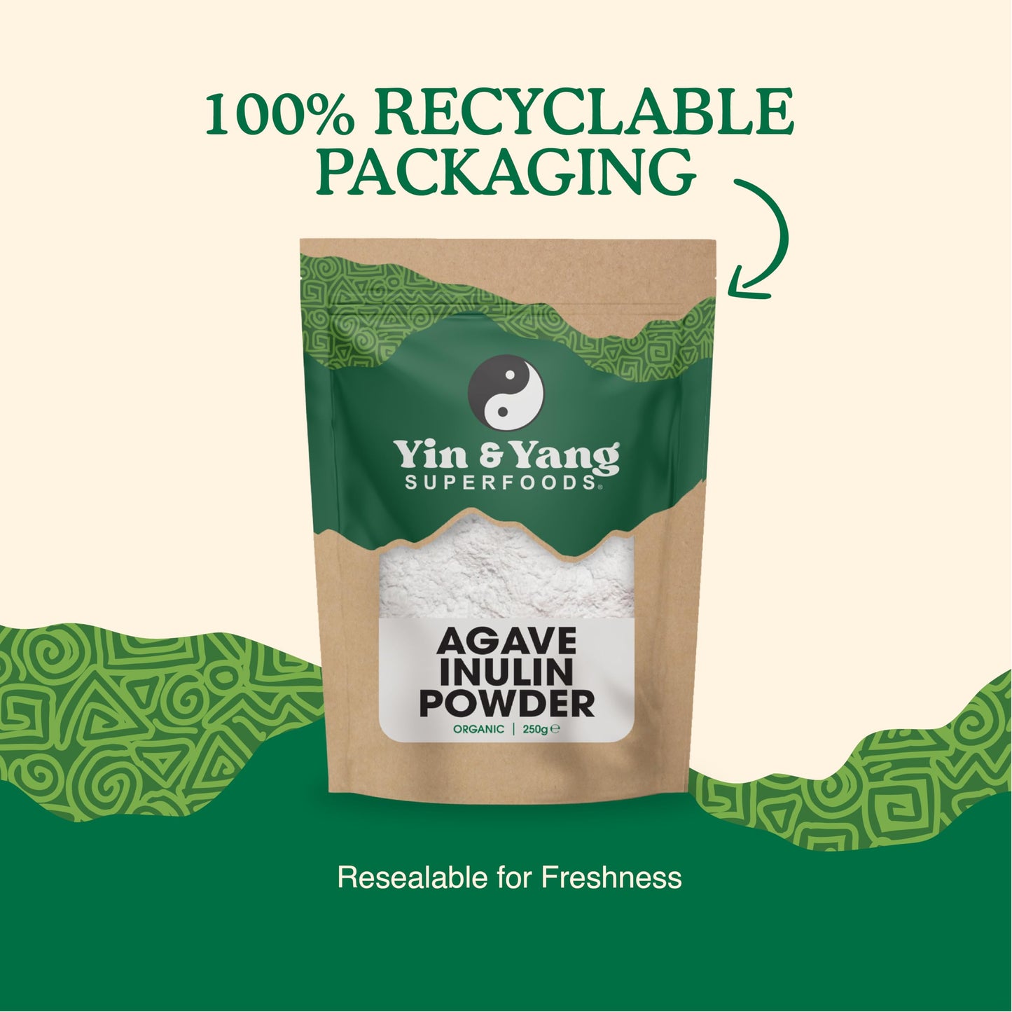 Yin & Yang Superfoods Inulin Prebiotic Fibre Powder 250g | 100% Agave | Vegan