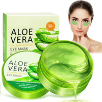 QEEROYO Aloe Vera Eye Patches, Under Eye Patches, Aloe Vera Cooling Eye Masks, Under Eye Masks, Aloe Vera Eye Bags Remover, Aloe Vera Eye Masks, Aloe Vera Under Eye Treatment Masks, 60Pcs