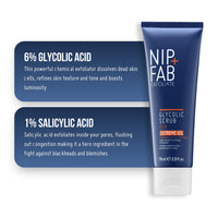 Nip+Fab Nip + Fab Glycolic Fix Scrub Extreme – 6% Glycolic Acid (AHA) and 1% Salicylic Acid (BHA) High-Potency Exfoliating Face Scrub for Resurfacing, Deep Pore Cleansing & Clear Skin, 75ml
