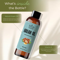 Essican Purelife ARGAN OIL 100% Moroccan Argan Oil, Cold Pressed Argan Oil For Face, Skin, & Body – Rich in Vitamin E For Healthy Skin, Pure Argan Oil For Hair & Nails, Frizz Control - Vegan, Cruelty-Free - 100ml