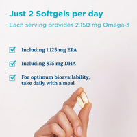 Nordic Naturals Ultimate Omega 3 2X, 2150mg Omega-3 Capsules High Strength Fish Oil Supplements with EPA and DHA, 60 Softgels, Lemon Flavour, Soy Free, Gluten Free