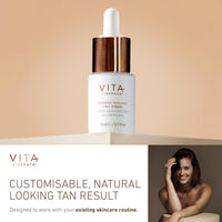 VITA LIBERATA Anti Age Serum 15ml & Brush Bundle, Anti-ageing & Hydrating, Customizable Tan, Streak Free Application Blending Brush, Natural, Sunkissed Glow, Skincare Ingredients