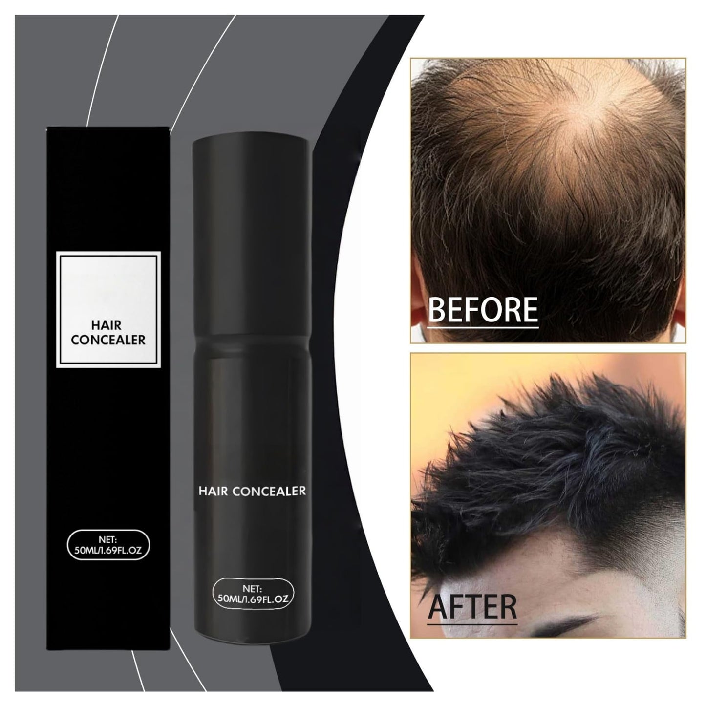 ShunJian 50ml Hair Concealer Cream,Hair Concealer,Ha/ir Dye Stick,Root Cover Up Stick,Root Con/cealer,Enhance Hairline,Natural Volumized Look,Suitable for Women and Men,Long-Lasting and Styling(Dark brown)