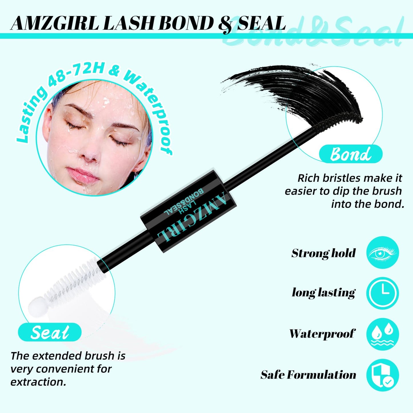 AMZGIRL LASH Lash Extension Kit 320Pcs,DIY Individual Lashes Clusters Kit,Lash Bond And Seal,Lash Remover For Eyelashes Extensions,Lash Applicator Tool For False Eyelash Cluster Kit At Home(3040D,D-Mix9-16mm Kit)
