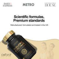 Oxford Origins Advanced Turmeric and Black Pepper Capsules Made in the UK | ONE per Day Turmeric Supplement with Ginger & Black Pepper | High Absorption Tumeric Supplement Joints Care (240 Count)