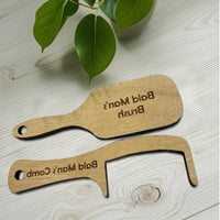 Generic Bald Man Comb Joke Set, Funny Hairless Combing Brush Gag Gifts for Men, Humorous Toothless Combs Blad Mans Brush for Trick Friends Gift