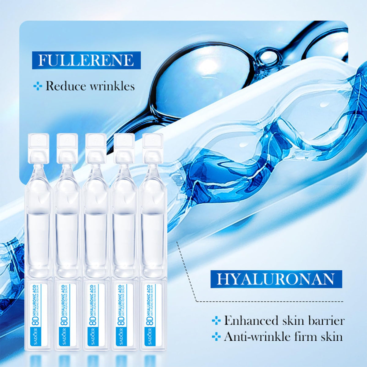 MrCuvaryas Hyaluronic Acid Serum Microneedling Serum For Face, Hyaluronic Acid Serum For Face, Anti Aging & Anti Wrinkle Face Serum For Women & Men, Hydrating, Deep Nourishing, Firm - 1.5ML * 15PCS