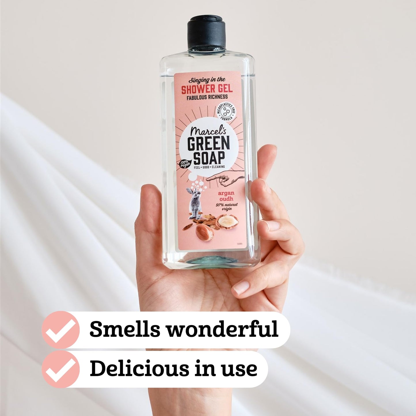 marcel's green soap Marcel's Green Soap - Shower gel - Argan & Oudh - Microplastic-free – Paraben Free - 100% recycled plastic bottle - 99% biodegradable - 100% vegan