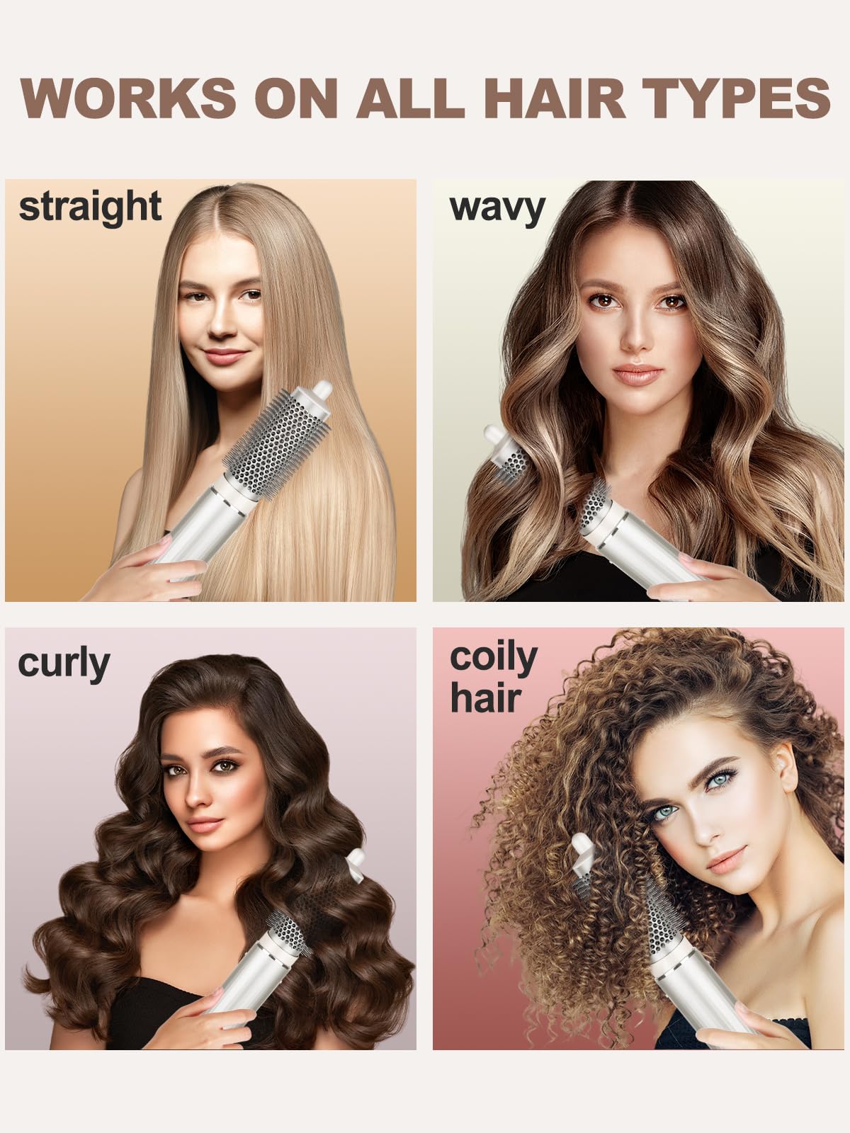 YTCHYYSK Round Volumizing Brush Attachment Compatible With Shark FlexStyle Blow Dryers Accessories, Oval Round Brush for Straight, Wavy, Curly, and Coily Hair