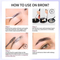 NLFOX Black Eyebrow Tint - 2-in-1 Eyelash Tint & Eyebrow Dye Kit - Waterproof Eye Brow and Lash Tint Kit Long Lasting - Natural Black Eyelash Dye 10min Fast & Easy for Starters Home Use