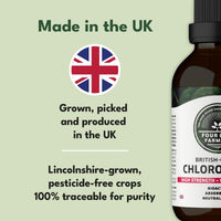 Four Leaf Farmacy Liquid Chlorophyll Drops for Water - British-Grown Chlorophyll - High Strength Chlorophyll Liquid 6000mg - Made in UK - 2 Month Supply
