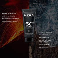 Nera Pantelleria NERA Pantelleria Water Resistant SPF50+ Very High Protection Sunscreen Lotion 200ML - Nourishing Face Sun Cream with UVA/UVB Filters, Prevents Dehydration & Skin Aging For Men and Women