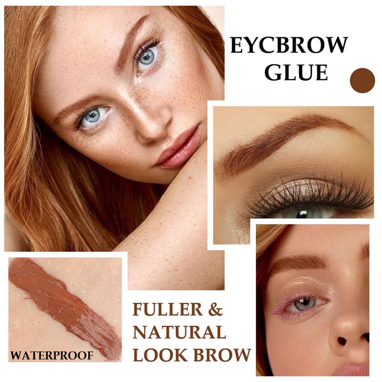 FPNNZ Eyebrow Gel, Brow Gel with Waterproof Formula Long-Wear, Volumizing, Buildable, Creamy Gel Formula for Brow Colour and Structure Non-Sticky, Smudge-Proof Instant Brow Styler (03#Auburn)