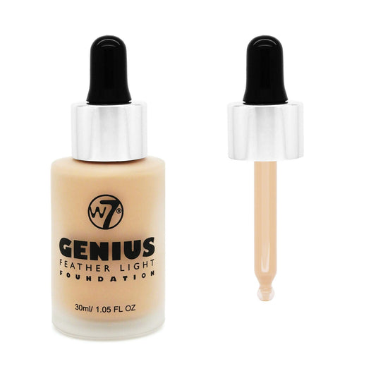 W7 Genius Feather True Beige Light Make Up Foundation, 30 ml