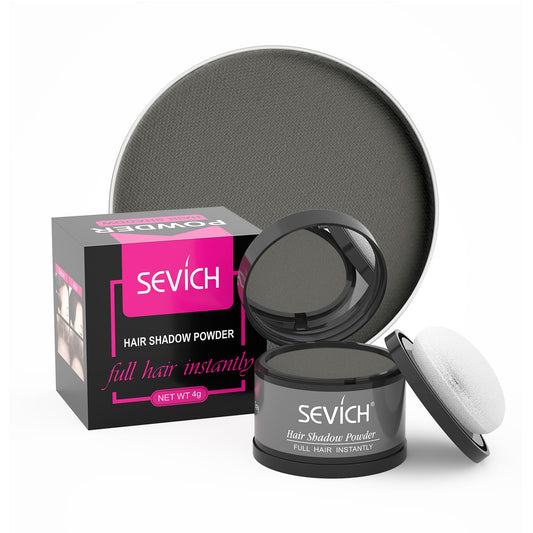 Sevich Hairline Powder，Instantly Conceals Hair Loss, Root Touch up Powder, Hair Shadow Toppers for Women & Men, Touch Up for Thinning Gray Hair, Windproof & Sweatproof,Grey