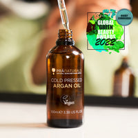 PraNaturals 100% Moroccan Pure Natural Argan Oil for Face & Body 100ml – Rich in Vitamin E for Healthy Skin, Hair & Nails – Food Grade, No Parabens or SLS – Vegan & Cruelty-Free