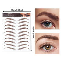 AWAVM 7Sheets/77Pairs 4D Hair-Like Tattoo Stickers Waterproof Natural Fake Eyebrow Stickers,Long Lasting Eyebrow Grooming Shaping Perfect for Women and Girls (Brown-09)