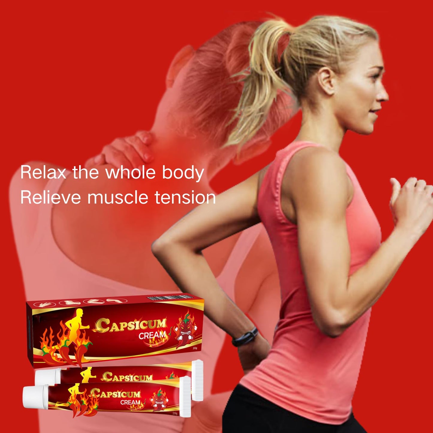 2pcs Chili Massage Gel - Chili Cream - Chili Massage Cream for Neck, Shoulder, Knee, Hand & Foot, Suitable for Multiple Skin Types