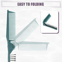 VOCOSTE Folding Hair Comb, Travel Portable Folding Mini Hair Comb, Green