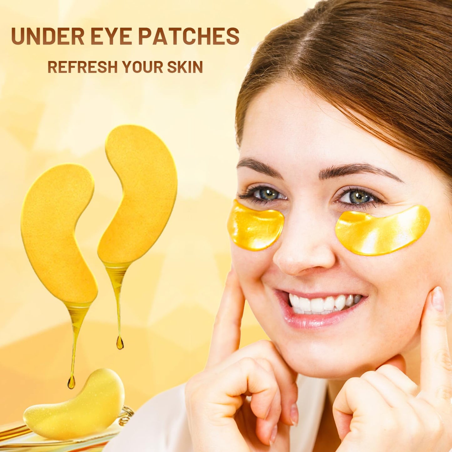 POSTA 24K Gold Eye Mask, 20 Pairs 40PCS Eye Treatment Mask With Collagen, Under Eye Mask Treatment for Puffy Eyes, Dark Circles Corrector, Used for Eye Bags, Anti Aging Patches for Women and Men