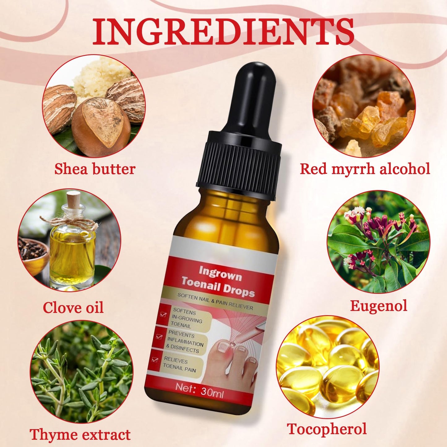 Ingrown Toenail Treatment Drop, Cuticle Care Oils for Ingrown Toenails, Trimming Toenail Softening Drops, Natural Ingrown Toenail Correction, Fungal Nail Treatment, Nail Growth Treatment, 30ml