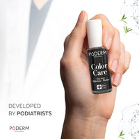 PODERM - FUNGAL NAIL INFECTIONS - Black nail varnish TEA TREE - Prevention & Treatment of Nails Yellowed/Damaged by FUNGAL INFECTIONS - TREATS & COLOURS - foot/hand treatment - Swiss Made