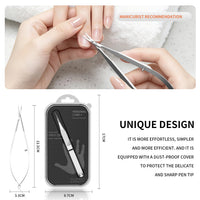ZIZZON Cuticle Scissors Extra Fine Curved Professional Precise Pointed Tip Grooming kit for Eyebrow, Eyelash, Trim Nail and Dry Skin