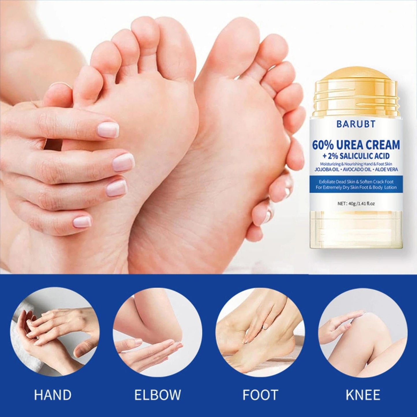 DRIPDRIP Urea Cream 60 Percent For Feet | Urea Cream Suitable For Heels, Knees, Elbows, Hands, Cracked Repair(40ml)