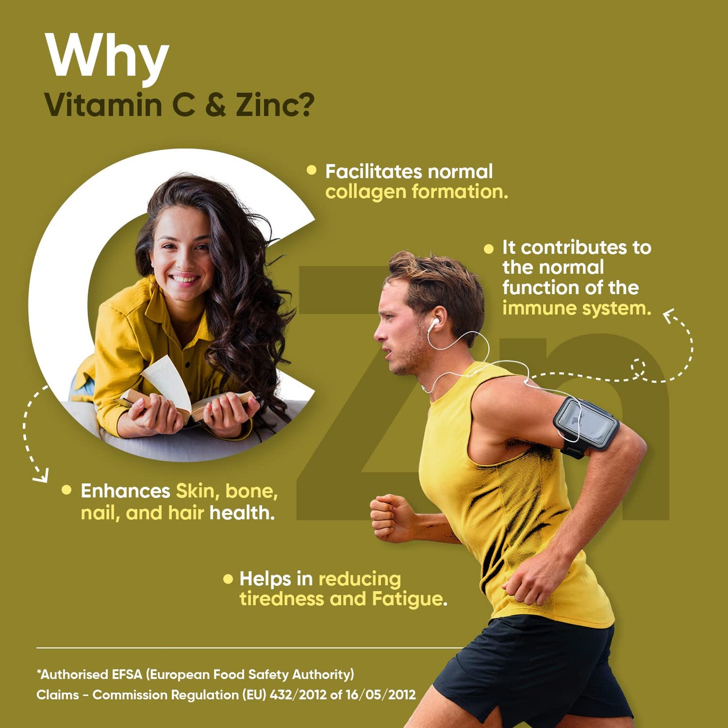 Vitamin C and Zinc Tablets - 6 Months Supply - 1000mg L-ascorbic Acid with Added Zinc - Natural Immunity Supplement (180 Vegan Tablets) - High Strength Vitamin C & Zinc Supplement for Adults