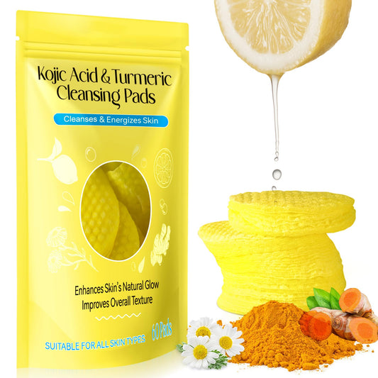 Generic Kojic Acid and Turmeric Pads,Turmeric kojic Acid Pads, Turmeric and Kojic Acid Cleansing Pads for Face, Turmeric Cleansing Pads for Dark spots, Exfoliating, Acne Scars (60 PCS)