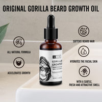 uLab Gorilla Beard Oil for Hair Growth, Mens Natural Daily Hair Growth Oil Formula for Beards and Facial Hair, 30ml