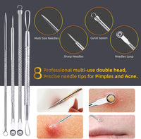 AIBEE 10 Pcs Blackhead Remover Pimple Popper Tool Kit,Comedone Extractor Tools for Acne, Blackhead,Whitehead,Pimples,Spot,Zit Removal Tool on Nose Face Skin