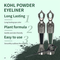 Shefave Kohl Powder Eyeliner, Kohl Eyeliner Black - Handmade Smudge Proof Eyeliner, Natural Black Eyeliner Cream Powder, Waterproof Eyeliner For Eye Make-Up - Intense Color & Definition, Long-Wearing