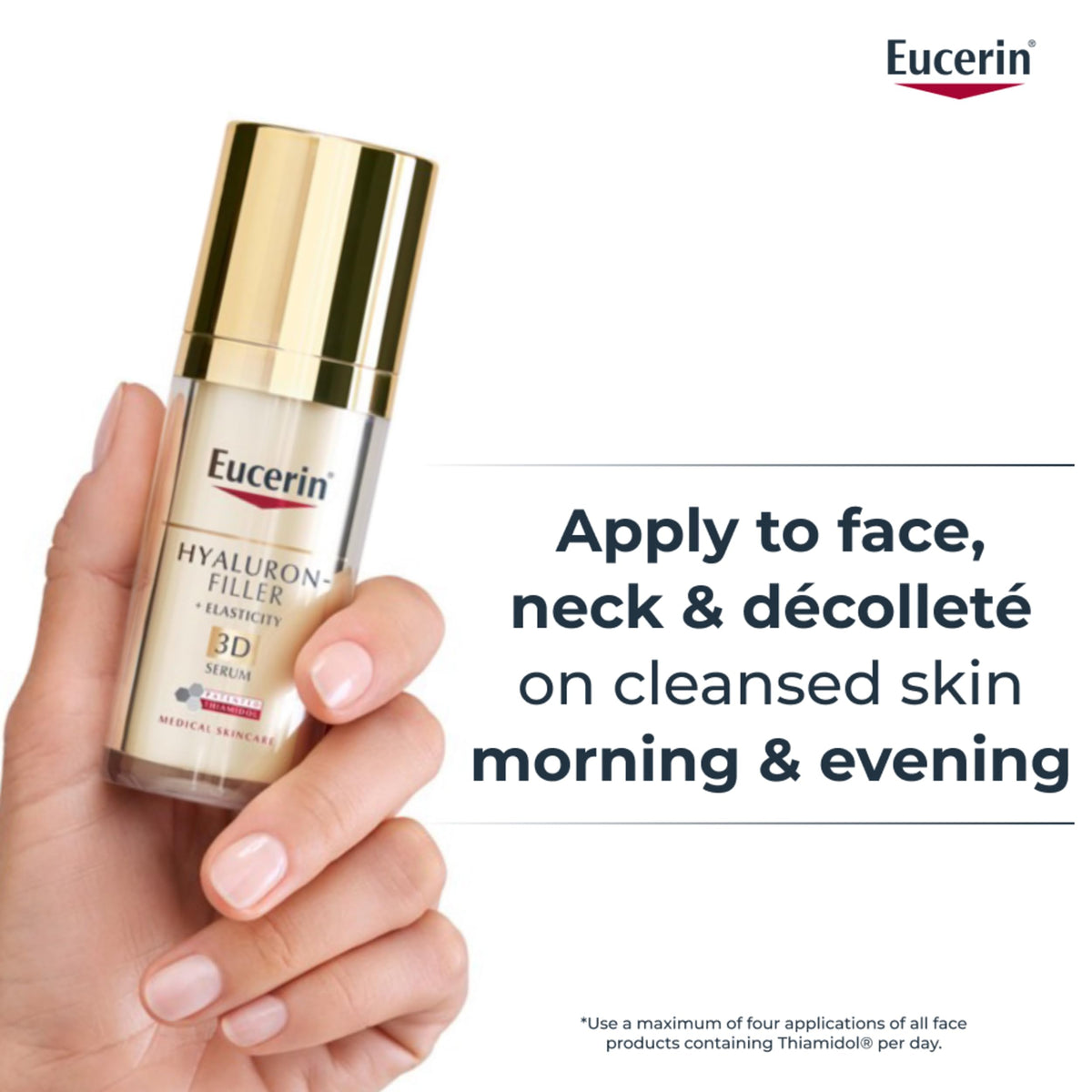 Eucerin Hyaluron-Filler + Elasticity 3D Serum 30ml, Anti-Ageing Face Serum for Refined, Youthful Skin, Advanced Skincare Serum with Hyaluronic Acid and Thiamidol