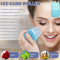 WUBAYI Ice Roller,Ice Holder for Face,Ice Roller for Face & Eyes Facial Beauty Skin Care Tools, Cube Ice Roller For Face Facial Ice Roller Gift for Skin Care(Blue)