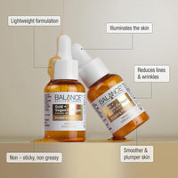 Balance Active Formula Gold + Vegan Collagen Firming Serum - Luxurious Glow with Gold, Youthful Skin Tightening, Lightweight & Non-Greasy, Proven Results - 30ml