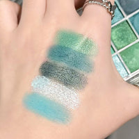 Mikloven Eyeshadow Palette, 9 Colors Matte & Glitter, Avocado Green & Forest Shades, Highly Pigmented, Waterproof Long Lasting, Includes Brushes, Perfect for Smokey Eye Party Makeup