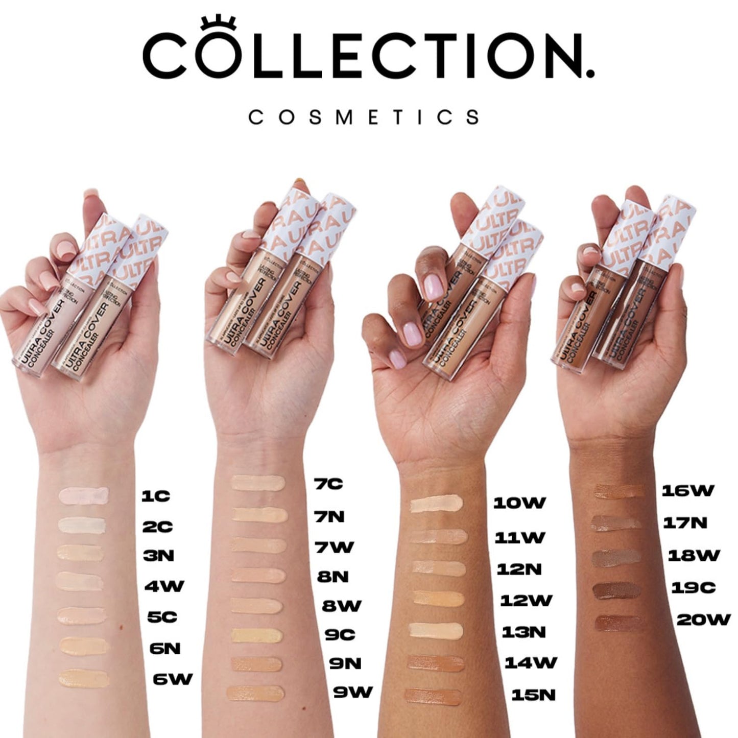 Collection Cosmetics Lasting Perfection Ultra Cover Concealer, Up to 16hr Wear, XL Applicator, Praline, 5.5ml