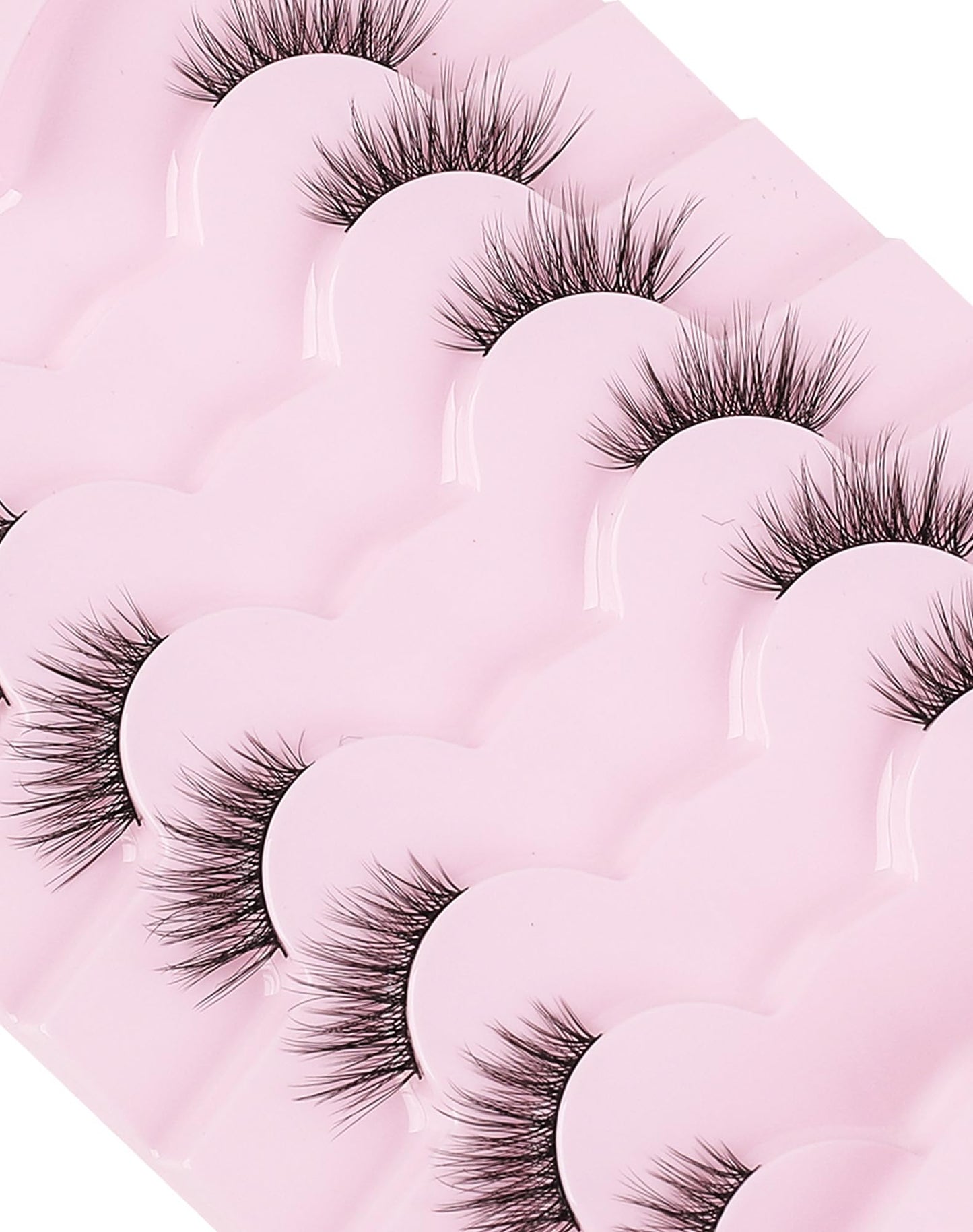 Onlyall Half Eyelashes Corner Lashes Natural Lashes Half Lashes Wispy End Lashes Corner Eyelashes 3/4 Lashes Clear Band Lashes 7 Pairs C19