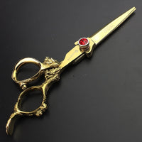AXEMOORE 6 inch Hair Cutting Scissors Kit Gold Dragon Handle Thinning Shear Professional Salon Barber Shears Kit Texturizing Blending Hairdressing Shears for Men or Women(Scissor Set)