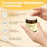 Ultrove ULTROVE Beef Tallow and Honey Balm for Skin, Natural Face + Body Moisturizer with Organic Grass-Fed Beef Tallow & Raw Wild Honey for Dry & Sensitive Skin, 4.23oz