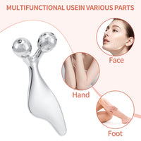 Running man Facial Roller Massager- Improves Complexion, Remove Eye Wrinkles, 3D Metal Face Massage Tool -Increase Firmness and Anti-Aging, Face Roller-Tightens & Tones Skin Appearance.