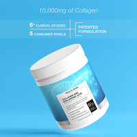 Collagen with Hyaluronic Acid - High Strength 10,000mg - Plus 9 Vitamins - for Skin, Hair, Nails, Gut Health, Bones, Muscles & Joints. Sustainably Sourced. No Additives. Made in UK