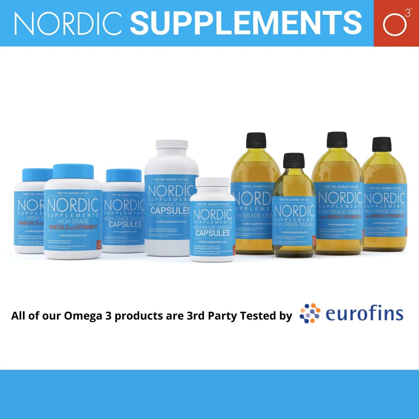Nordic Supplements Omega 3 Fish Oil 1000mg with Vitamin D 4000iu and K2 100ug - 180 Capsules Supplements