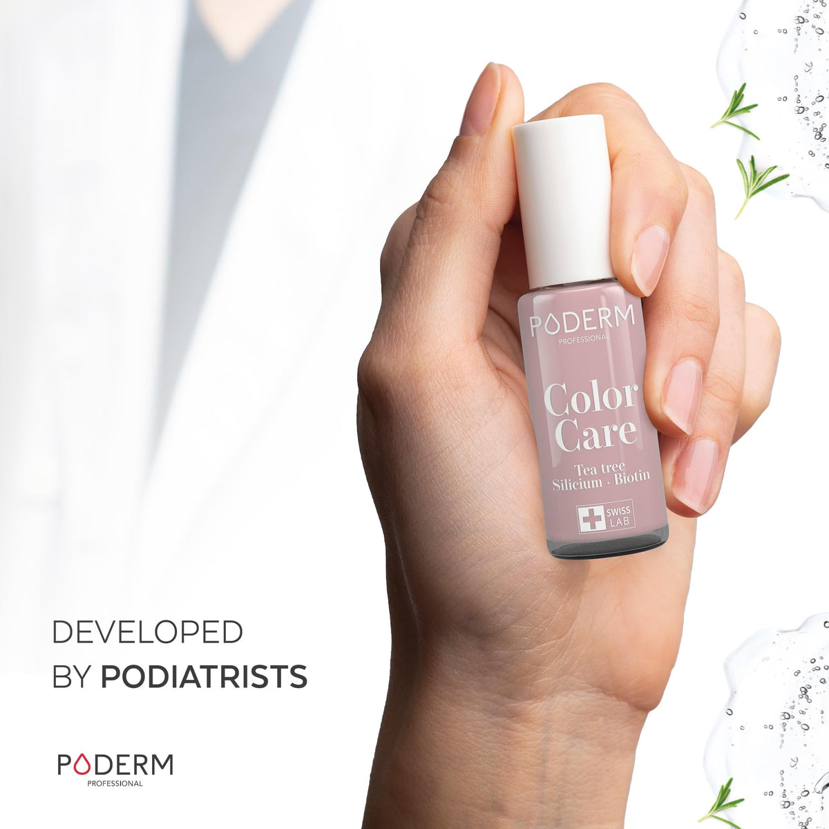 PODERM - FUNGAL NAIL INFECTIONS - Parma nail varnish TEA TREE - Prevention & Treatment of Nails Yellowed/Damaged by FUNGAL INFECTIONS - TREATS & COLOURS - foot/hand treatment - Swiss Made