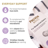 Pro-Ven Probiotics for Breast Fed Babies | 10 Billion Live Bacteria Powder with Vitamin D | Daily Microbiome Support from Birth - Gentle for Newborns Infants and Toddlers | Scoop Included
